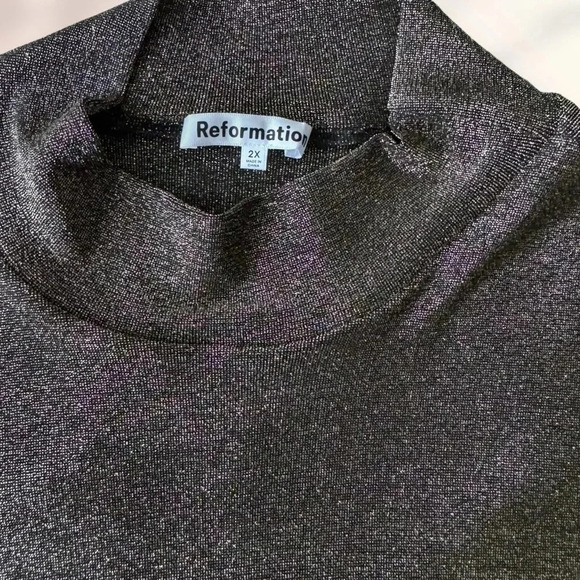 REFORMATION Paprika Dress Gold Sparkle Size 2X - Picture 7 of 13